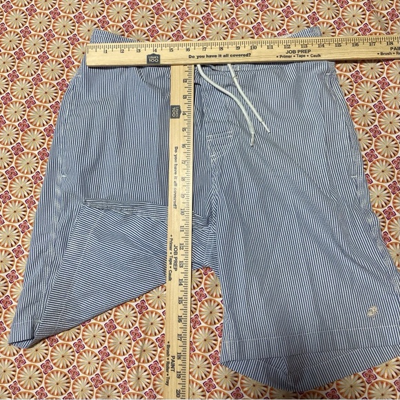 Trunks Brand Classic Blue and White Striped Swim Trunks - Small Flaws - Picture 2 of 13